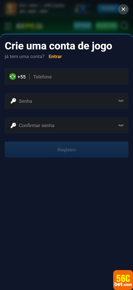 56c.com Passo a Passo Cadastro